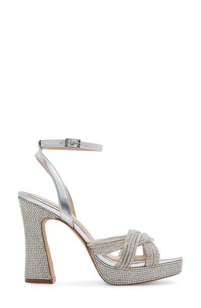 Shop Aldo Glimma Metallic Crystal Sandal In Silver