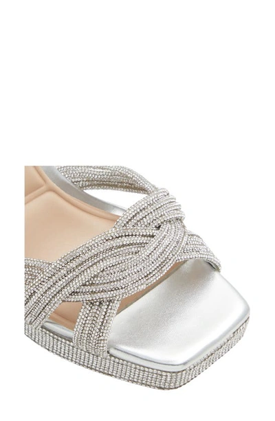 Shop Aldo Glimma Metallic Crystal Sandal In Silver