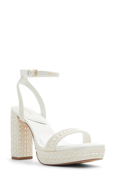 Shop Aldo Lulu Block Heel Platform Sandal In White