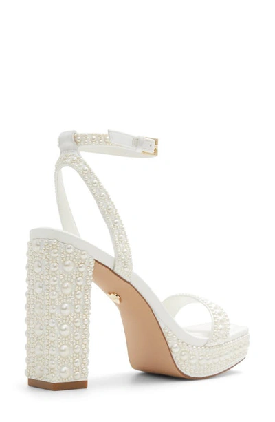 Aldo Lulu Block Heel Platform Sandal In White
