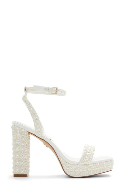 Aldo Lulu Block Heel Platform Sandal In White