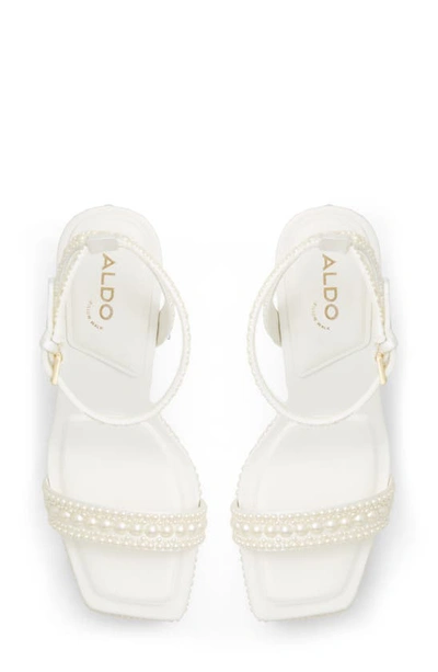 Aldo Lulu Block Heel Platform Sandal In White