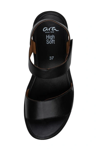 Ara Bellvue Ii Strappy Sandal In Black Nappa Leather