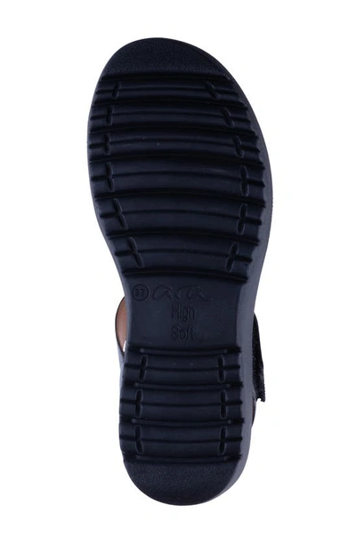 Ara Bellvue Ii Strappy Sandal In Black Nappa Leather