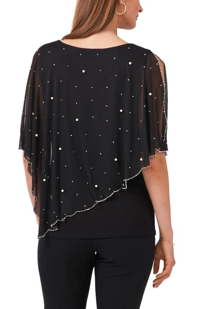 Chaus Embellished Asymmetric Overlay Top In Black 001