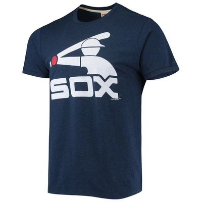 Shop Homage Navy Chicago White Sox Hand-drawn Logo Tri-blend T-shirt