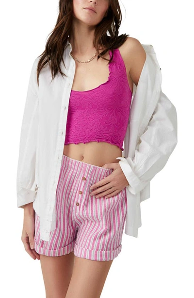 Shop Free People Here For You Racerback Crop Camisole In Dahlia Mauve
