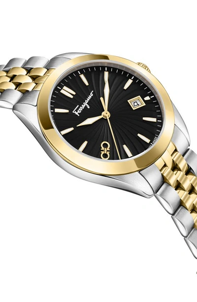 Shop Ferragamo Classic Two-tone Bracelet Watch, 36mm In Two Tone