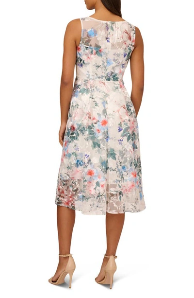 Shop Adrianna Papell Floral Midi Sheath Dress In Ivory Multi