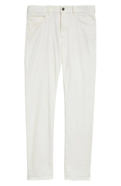 Shop Zegna Garment Dyed Stretch Linen & Cotton Slim Fit Jeans In White
