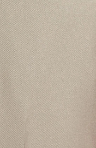 Berle Flat Front Solid Wool Trousers In Tan