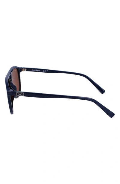 Shop Ferragamo Gancini 54mm Aviator Sunglasses In Blue