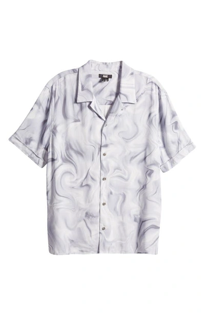 Shop Paige Landon Print Short Sleeve Button-up Shirt In Ocean Wave Multi