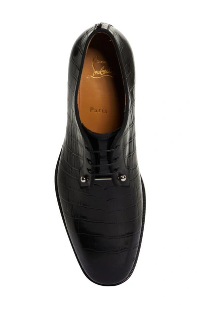 Shop Christian Louboutin Chambeliss Croc Embossed Derby In Black