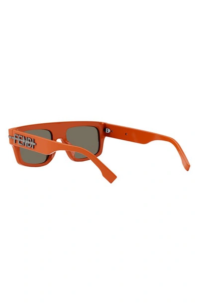 Shop Fendi The Graphy 54mm Geometric Sunglasses In Shiny Orange / Brown