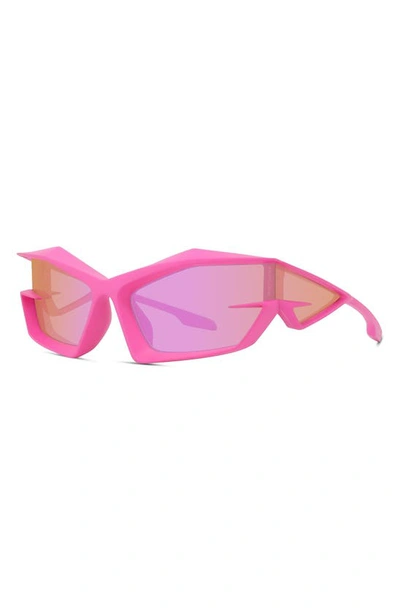 Shop Givenchy 69mm Geometric Sunglasses In Matte Pink / Violet