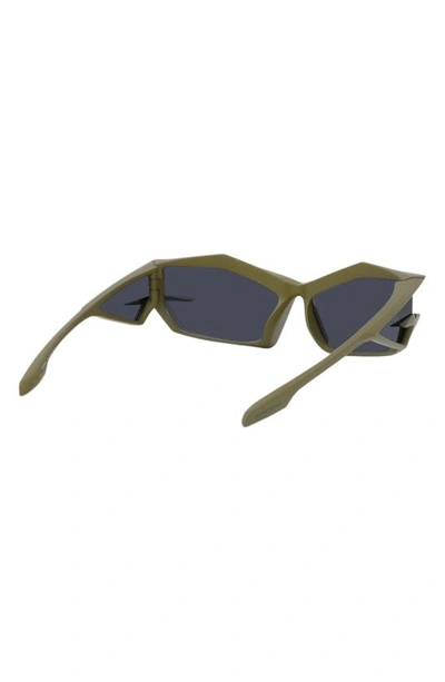 Shop Givenchy 69mm Geometric Sunglasses In Matte Dark Green / Smoke