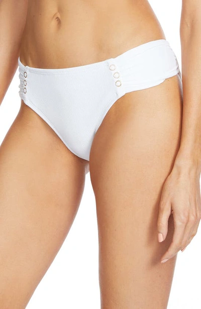 Robin Piccone Amy Side Tab Bikini Bottoms In White