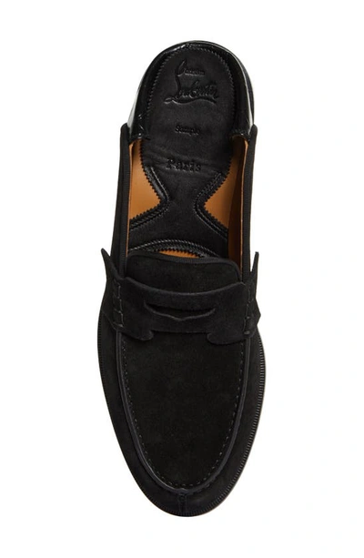 Shop Christian Louboutin Mixed Media Convertible Penny Loafer In Bk01 Black