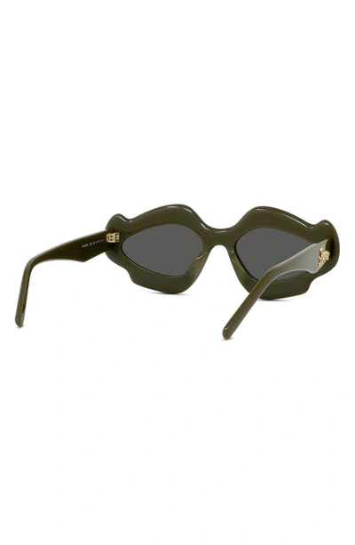 Shop Loewe X Paula's Ibiza 52mm Geometric Sunglasses In Shiny Dark Green / Smoke