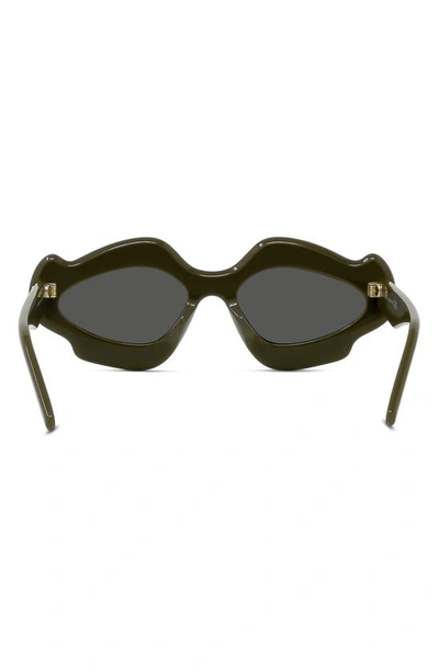 Shop Loewe X Paula's Ibiza 52mm Geometric Sunglasses In Shiny Dark Green / Smoke