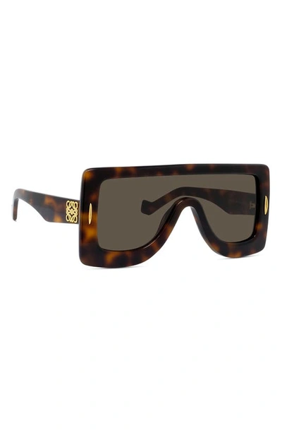Shop Loewe Chunky Anagram 122mm Square Sunglasses In Dark Havana / Brown