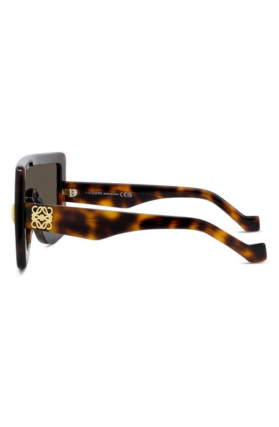 Shop Loewe Chunky Anagram 122mm Square Sunglasses In Dark Havana / Brown