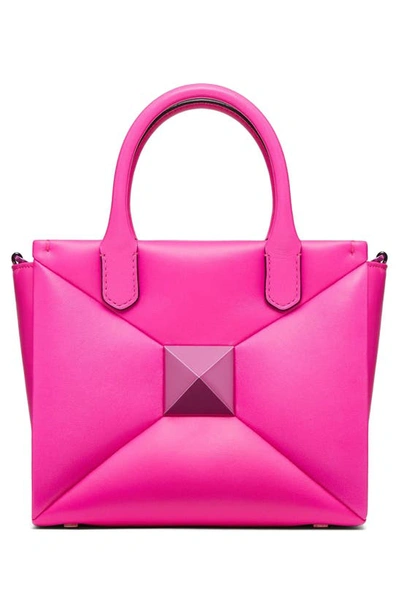 Valentino Small One Stud Leather Top Handle Bag In Uwt Pink Pp