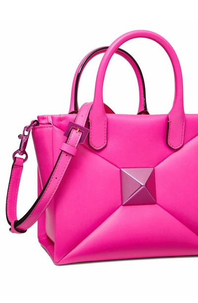 Valentino Small One Stud Leather Top Handle Bag In Uwt Pink Pp