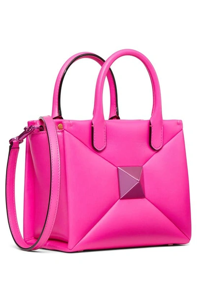 Valentino Small One Stud Leather Top Handle Bag In Uwt Pink Pp