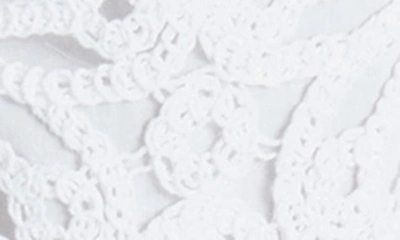 Shop Steve Madden Carolyn Crochet Detail Cotton Shorts In Optic White