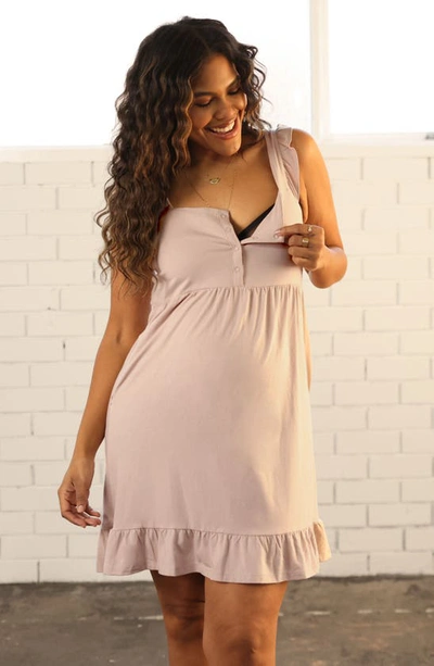 Shop Angel Maternity Delivery Maternity Nightgown In Pink