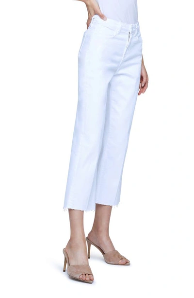 Shop L Agence Wanda High Waist Crop Wide Leg Pants In Blanc