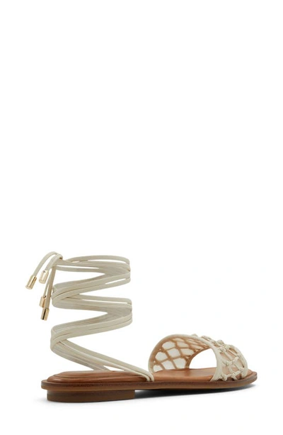 Aldo Seazen Ankle Wrap Sandal In White