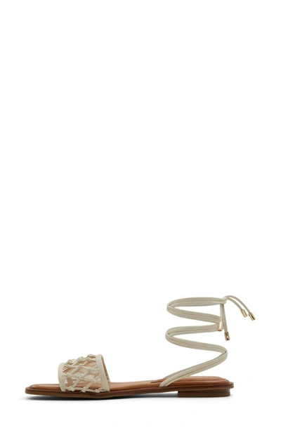 Aldo Seazen Ankle Wrap Sandal In White