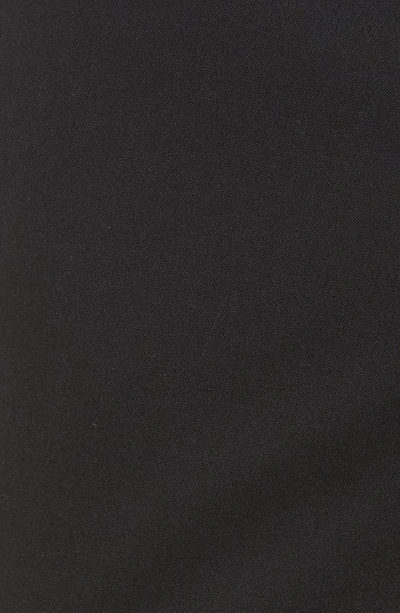 Berle Flat Front Stretch Solid Wool Trousers In Black