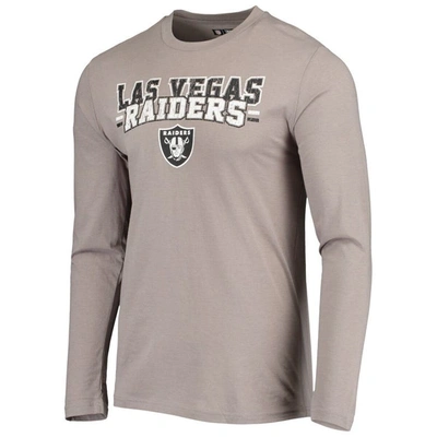 Shop Concepts Sport Black/silver Las Vegas Raiders Meter Long Sleeve T-shirt & Pants Sleep Set