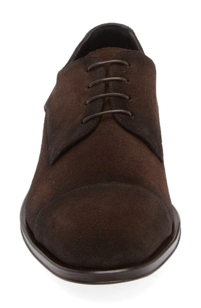 Hugo Boss Derrek Cap Toe Derby In Dark Brown