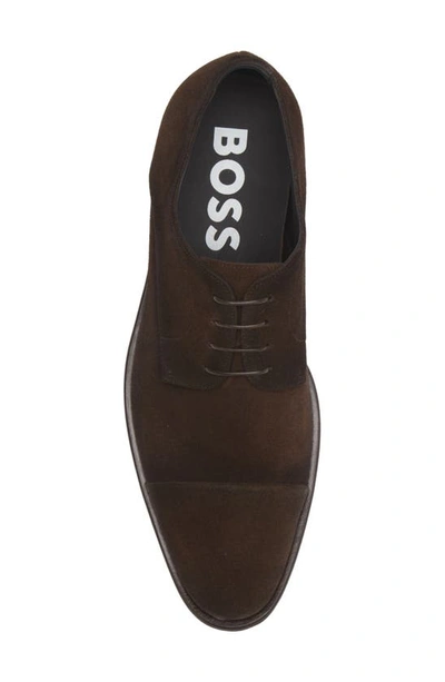 Hugo Boss Derrek Cap Toe Derby In Dark Brown