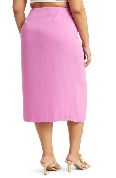 Shop Open Edit Faux Wrap Midi Skirt In Pink Rosebud