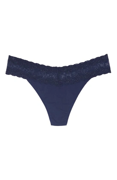 Shop Natori Bliss Perfection Thong In Midnight Navy