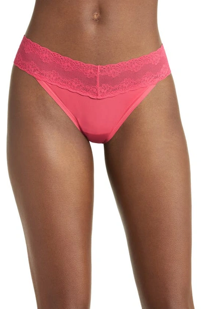 Shop Natori Bliss Perfection Thong In Hibiscus