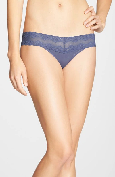 Shop Natori Bliss Perfection Thong In Slate Blue