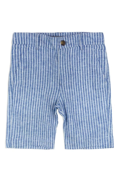Shop Appaman Kids' Linen & Cotton Trouser Shorts In Cabana Stripe