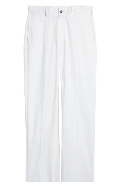Berle Charleston Khaki Cotton Stretch Twill Chino Pants In White