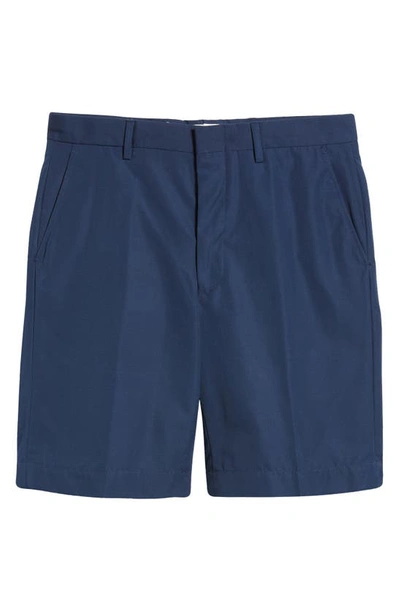 Shop Berle Prime Poplin Flat Front Shorts In Navy
