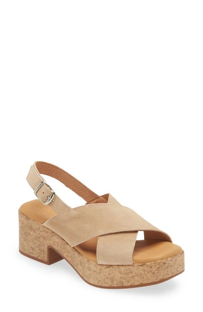 Shop Cordani Malin Platform Sandal In Camel Suede