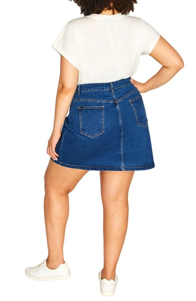 Shop City Chic Island Denim Skirt In Mid Denim