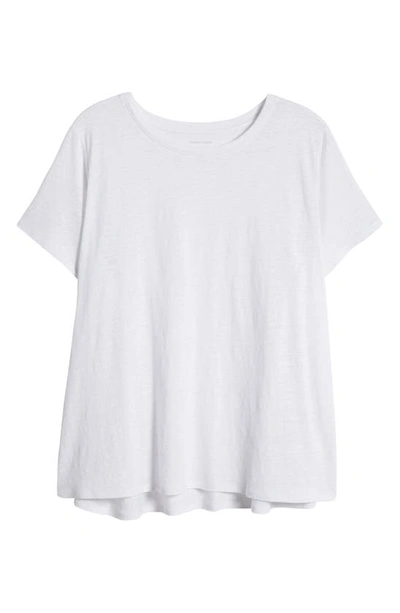 Shop Eileen Fisher Crewneck Organic Linen T-shirt In White