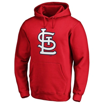 Shop Fanatics Branded Red St. Louis Cardinals Official Logo Fitted Pullover Hoodie